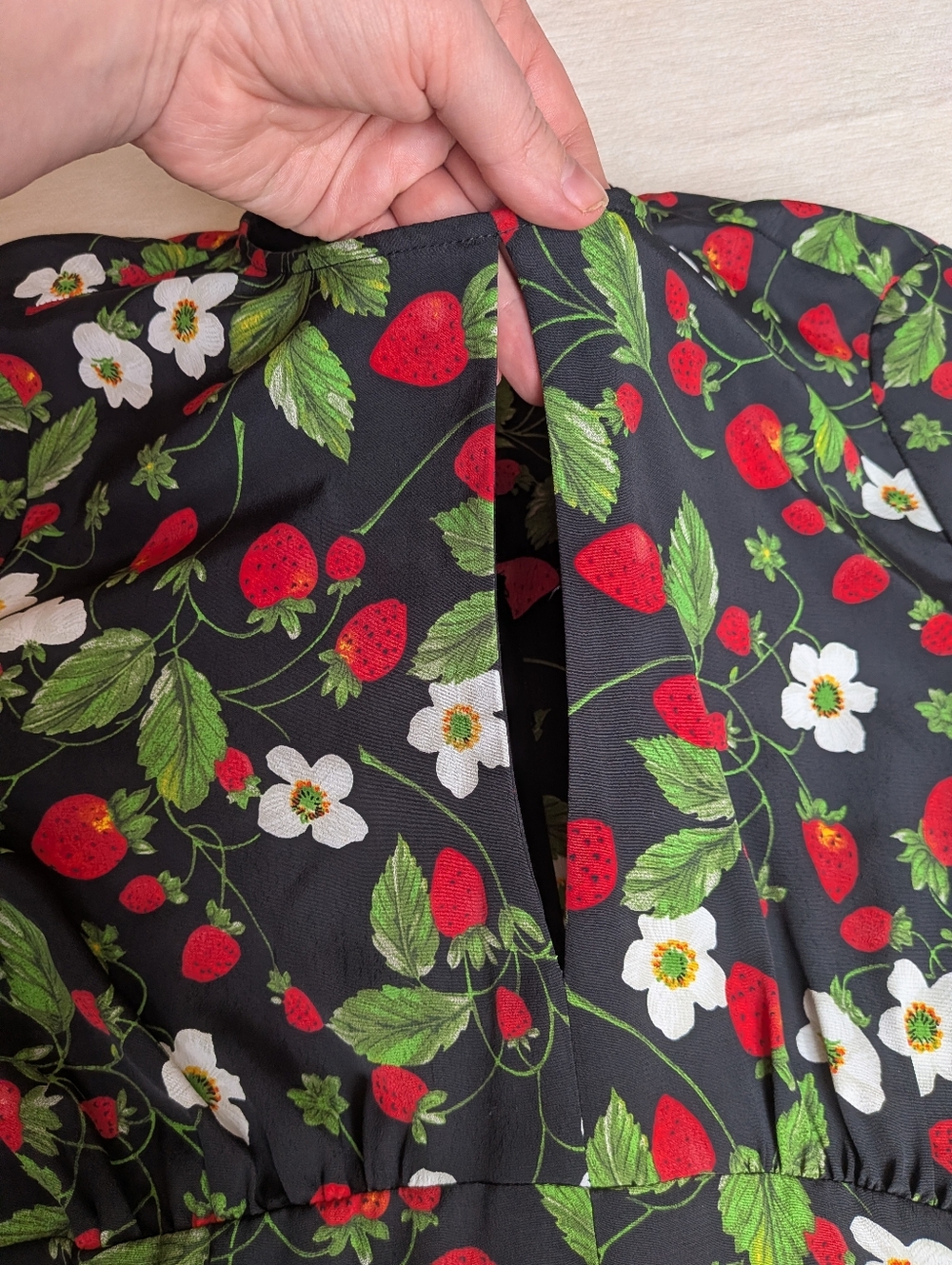 Zara Black Strawberry & Floral Romper - Picture 5 of 10